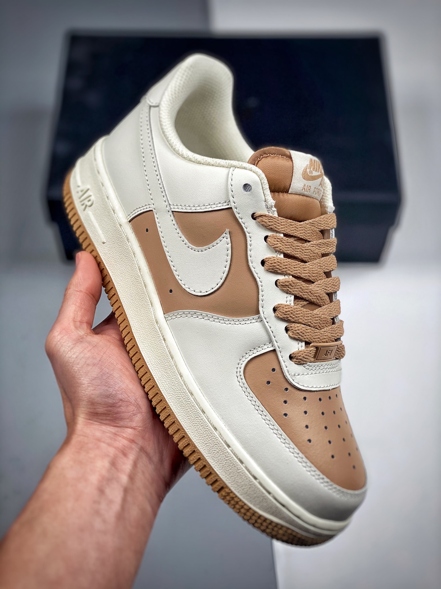 Nk Air Force 1 Low '07 crema y café claro, horma original y plantilla original, crea el estilo auténtico de Air Force, …