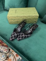 Gucci High Heel Pumps Sandals Single Layer Shoes Black Cowhide Genuine Leather Lambskin Sheepskin Spring/Summer Collection