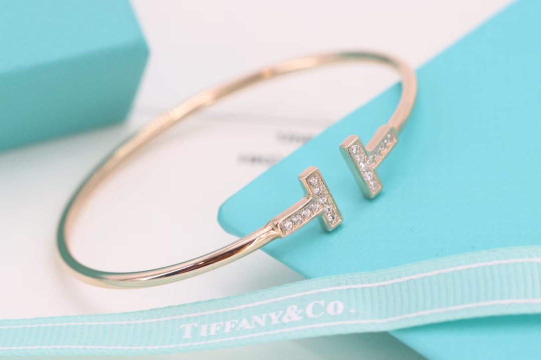 Tiffany & Co. Tiffany&Co.蒂芙尼 满钻双T手镯