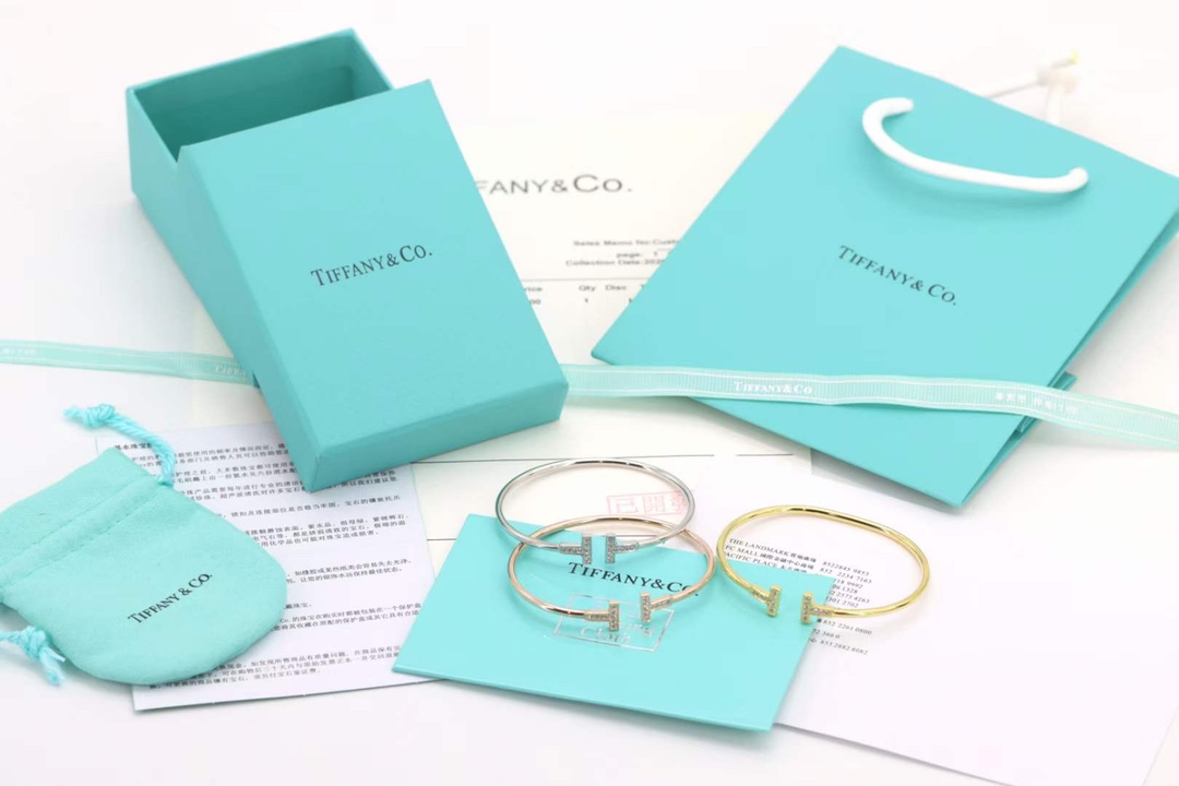 Tiffany & Co. Tiffany&Co.蒂芙尼 满钻双T手镯