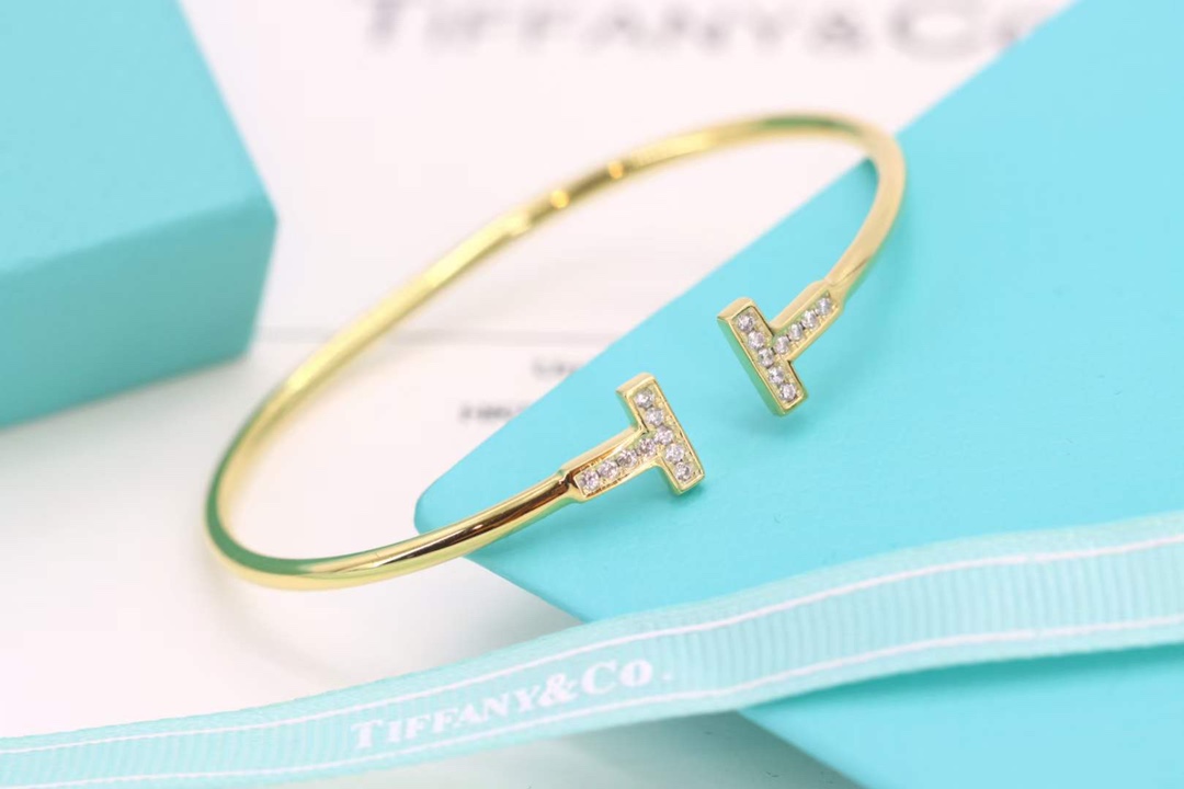 Tiffany & Co. Tiffany&Co.蒂芙尼 满钻双T手镯