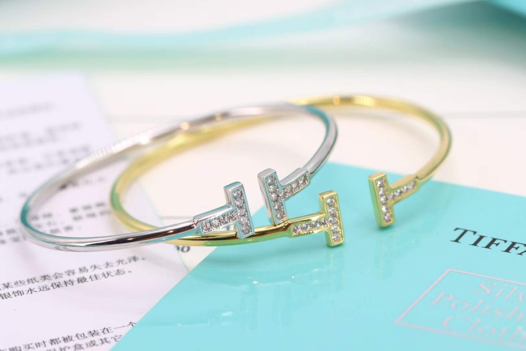 Tiffany & Co. Tiffany&Co.蒂芙尼 满钻双T手镯