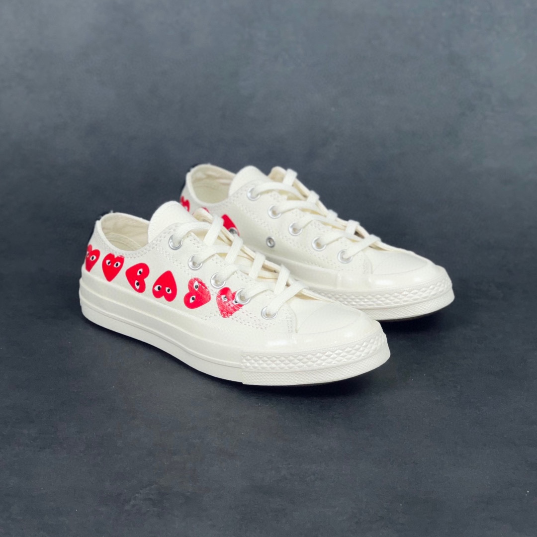 G0 【渠道正品 实力可充正操作】CDG Play x Converse 1970s 发售正确工艺大盒 平台正品订单正确PU蓝底 大几率过验匡威川久保玲 Play爱心联名帆布鞋 原盒原标 无可挑剔的正品订单 各方位细节做工秒杀市面所有
