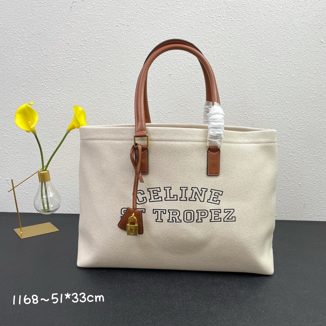 420 Celine 原版帆布材质沙滩包 tote 购物袋