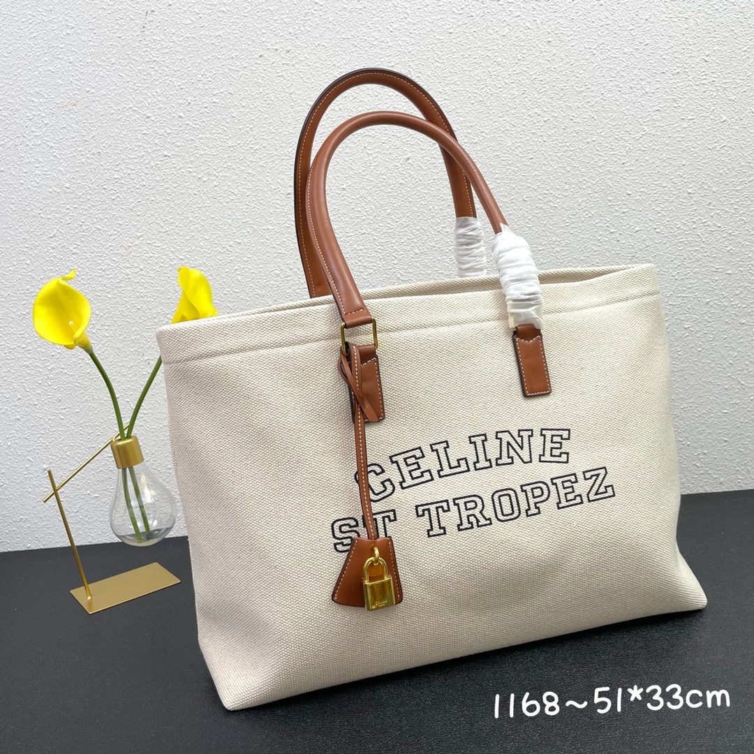 420 Celine 原版帆布材质沙滩包 tote 购物袋