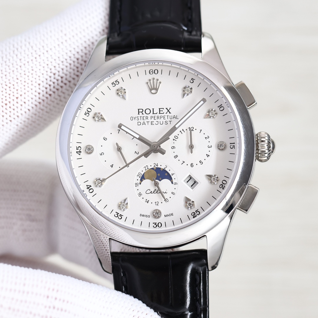 NO:726346,White shell, gold first release time never speaks but answers all questions. Rolex launches new Rolex Cellini series. Complex function series is launched. Top quality ROLEX Xiaohongshu hot model [love] multi-function watch is officially launched!  1 Equipped with an original imported moon phase function movement, the mechanical watch has accurate travel time and zero repairs!  2 The use of Roman Swarovski rhinestones as scales on the dial further shows the luxurious temperament of this watch!  3. The steel belt is made of 316 fine steel belt, the watch mirror is made of sapphire mirror, and the see-through bottom cover!  4 Men's diameter 40 mm, thickness 10 mm!  5. The watch function integrates the functions of day/month/date/moon/sun, etc. It is a representative work of high-end watches. It embodies the reputation of nobility, and the details reveal nobility and taste!  ,,rolex19860909白壳,金首发时间从不说话 却回答了所有问题 劳力士 特推出新款劳力士切利尼系列 复杂功能系列上市 顶级品质 ROLEX 小红书爆款[爱心] 多功能腕表 正式上市！1搭载原装进口月相功能机芯机械表走时精准零返修！2表盘上采用罗马施华洛水钻作为刻度更显示出这款腕表的华贵气质！3钢带采用316精钢钢带材质,表镜采用蓝宝石镜面,透视底盖！4直径男款40毫米,厚度10毫米！5腕表功能汇集星期/月份/日期/月亮/太阳等功能于一身,为高端腕表的代表之作 尊贵彰显之美誉细节之处透露高贵,品位十分！,,rolex,Watch