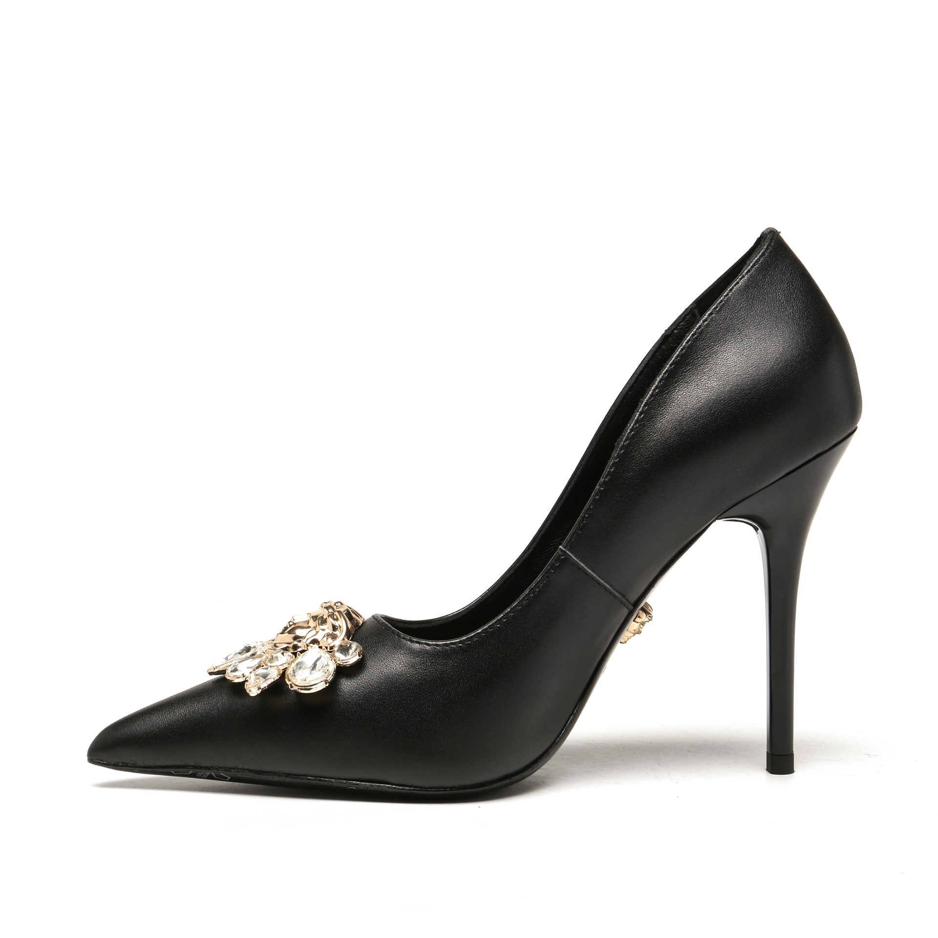 35-42 yardas, suela de goma, suela de cuero Versace tendencia de la moda zapatos de tacón alto, hebi