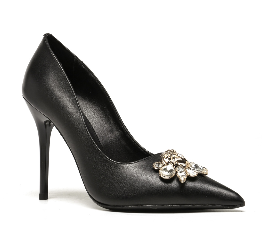 35-42 yardas, suela de goma, suela de cuero Versace tendencia de la moda zapatos de tacón alto, hebi