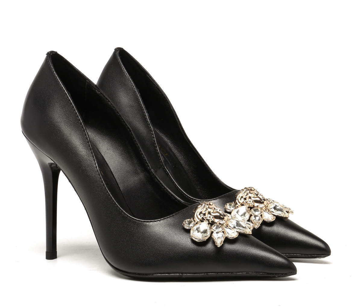 35-42 yardas, suela de goma, suela de cuero Versace tendencia de la moda zapatos de tacón alto, hebi