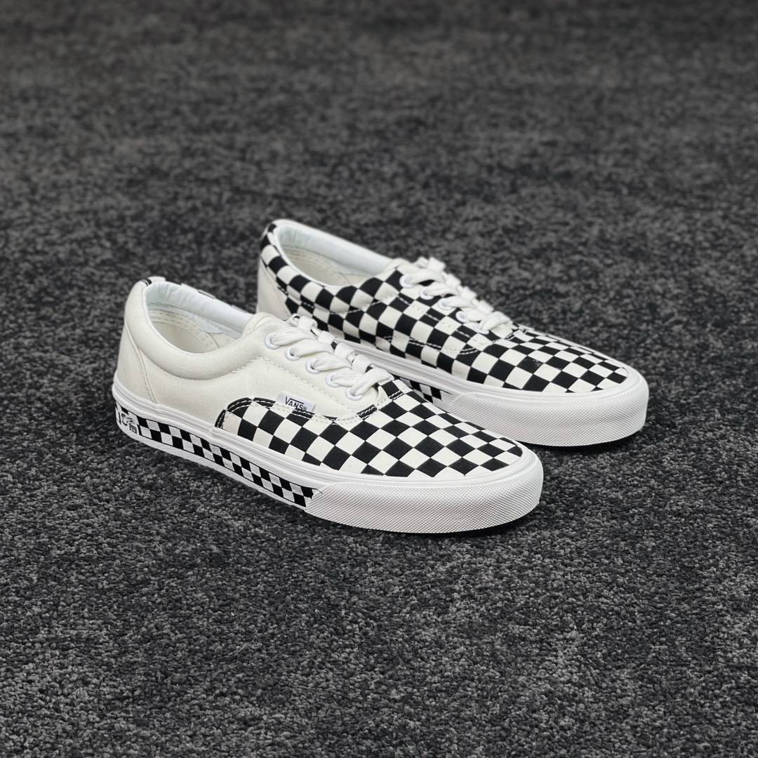 F5 Vans Era 安纳海姆 鸳鸯棋盘格系列 鞋身棋盘拼接搭配围条棋盘图案 棋盘元素满满 休闲底帮硫化板鞋