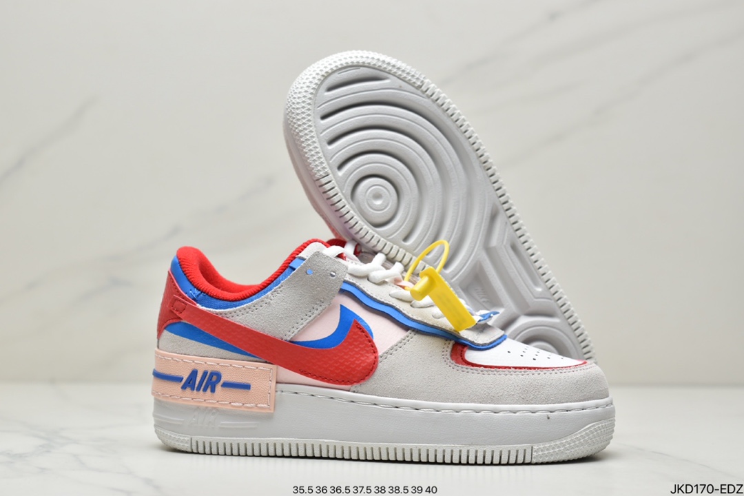 160 公司级Air Force 1 Shadow 白蓝粉轻量增高低帮百搭板鞋CI0919-106