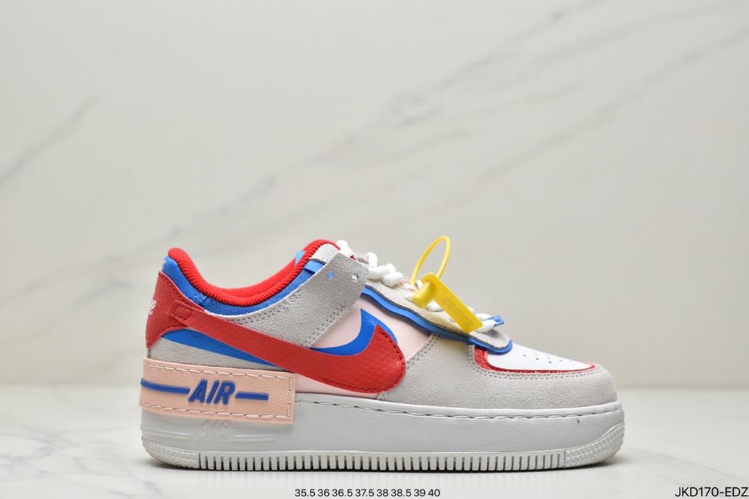 160 公司级Air Force 1 Shadow 白蓝粉轻量增高低帮百搭板鞋CI0919-106