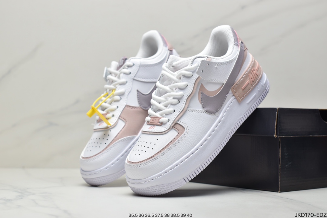 160 公司级Air Force 1 Shadow 白蓝粉轻量增高低帮百搭板鞋CI0919-106
