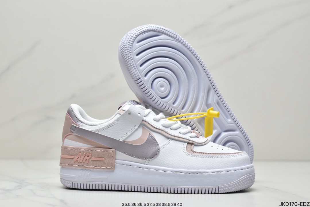 160 公司级Air Force 1 Shadow 白蓝粉轻量增高低帮百搭板鞋CI0919-106