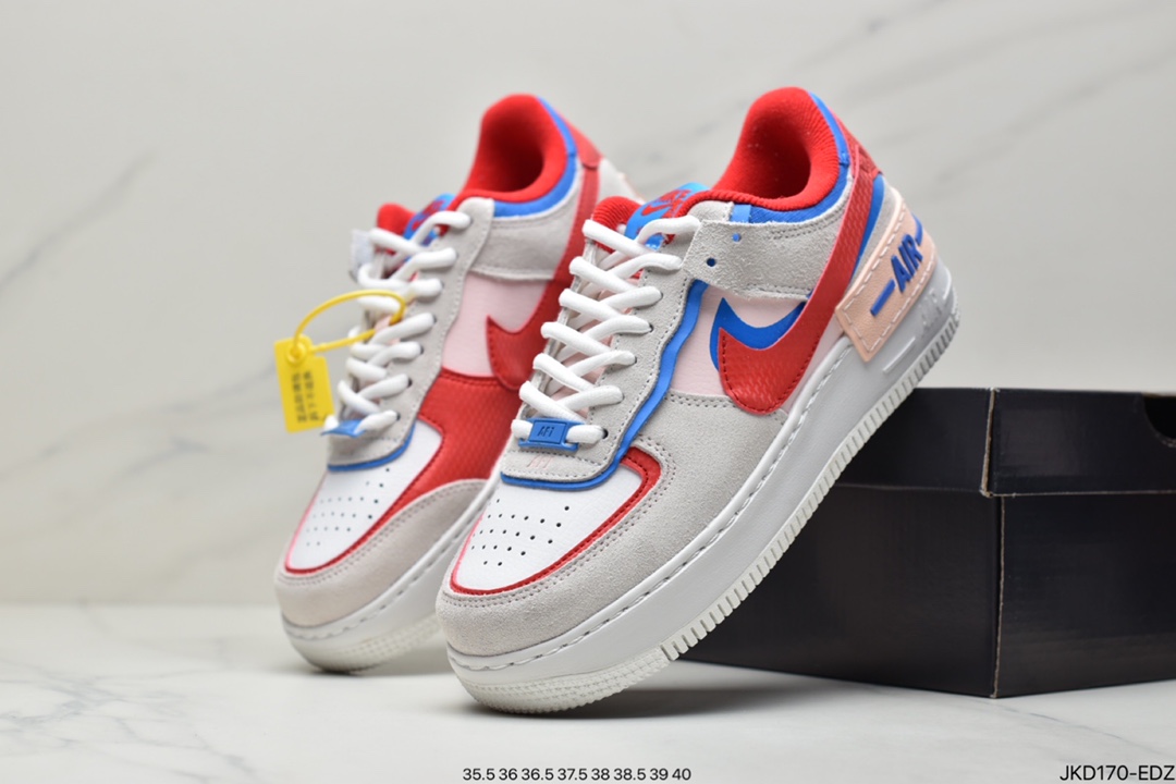 160 公司级Air Force 1 Shadow 白蓝粉轻量增高低帮百搭板鞋CI0919-106