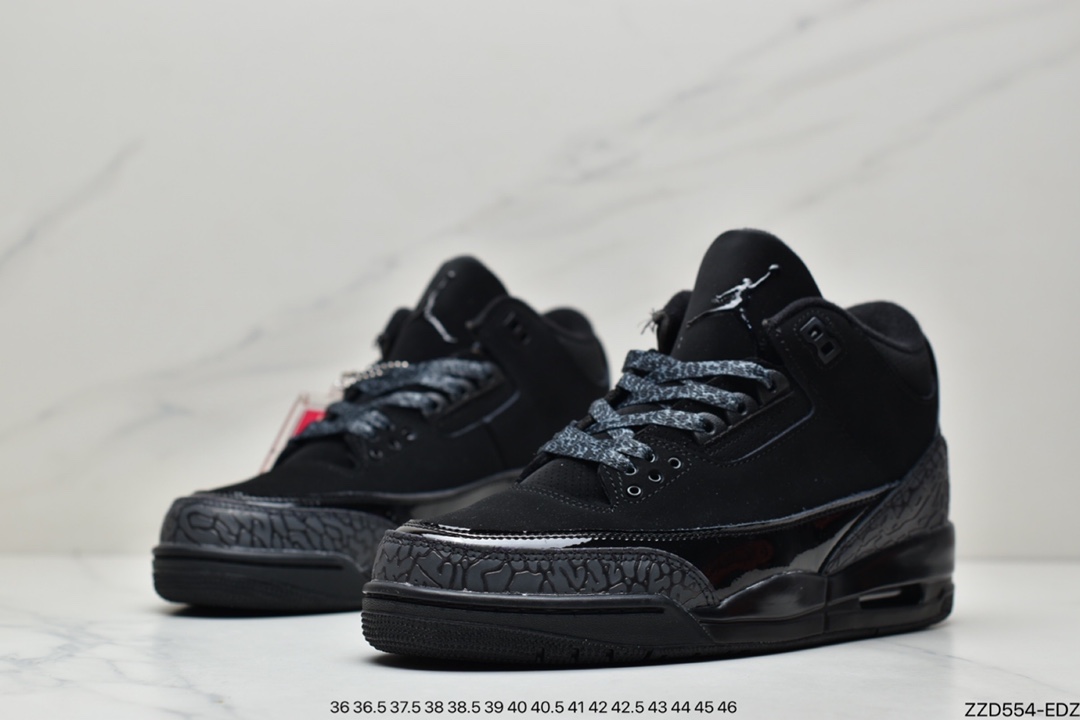 250 Nike Air Jordan 3 Retro OG”Black Cat”迈克尔·乔丹AJ3代篮球鞋“黑猫珍藏版” 136064-002