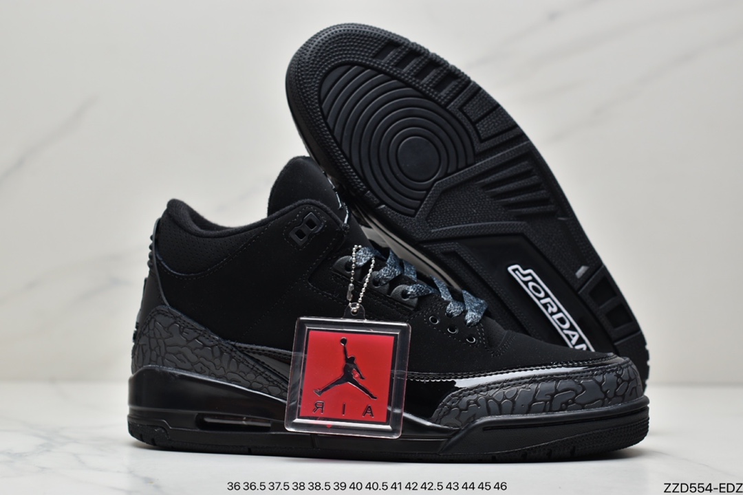 250 Nike Air Jordan 3 Retro OG”Black Cat”迈克尔·乔丹AJ3代篮球鞋“黑猫珍藏版” 136064-002