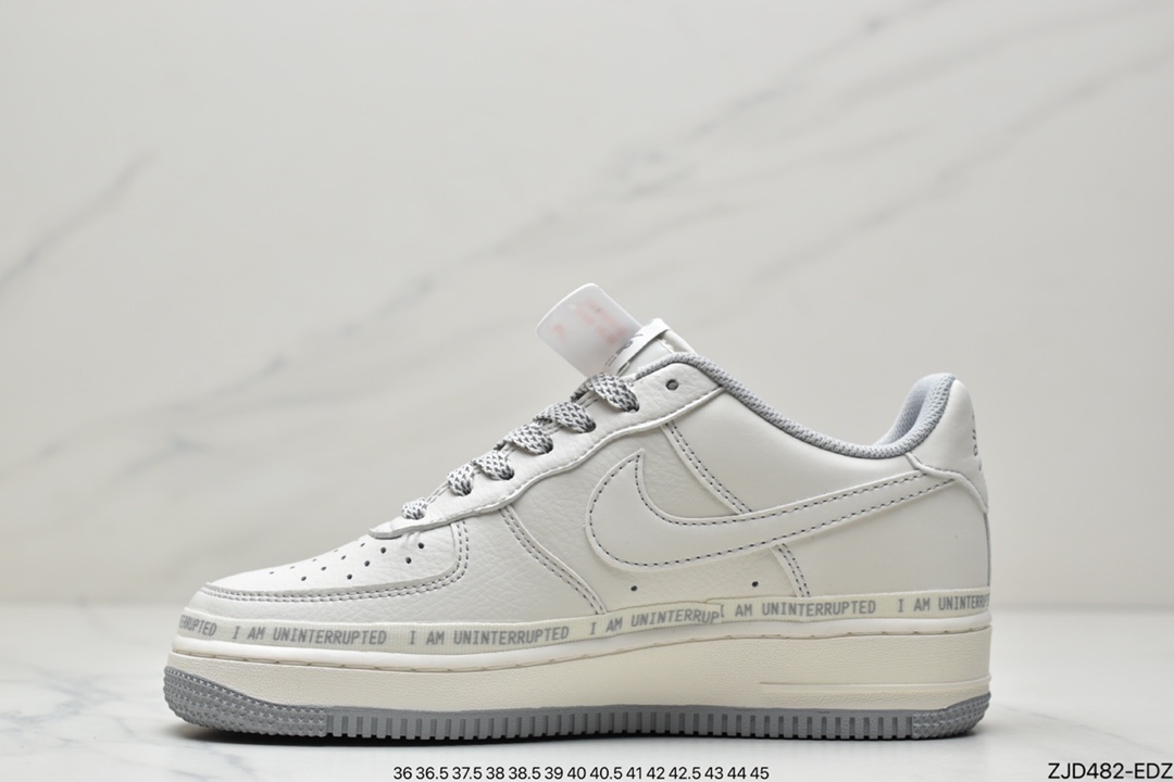 240 公司级耐克Uninterrupted x NIKE Air Forece 1 ”MORE THAN” “米黄签名涂鸦”板鞋 DW8802