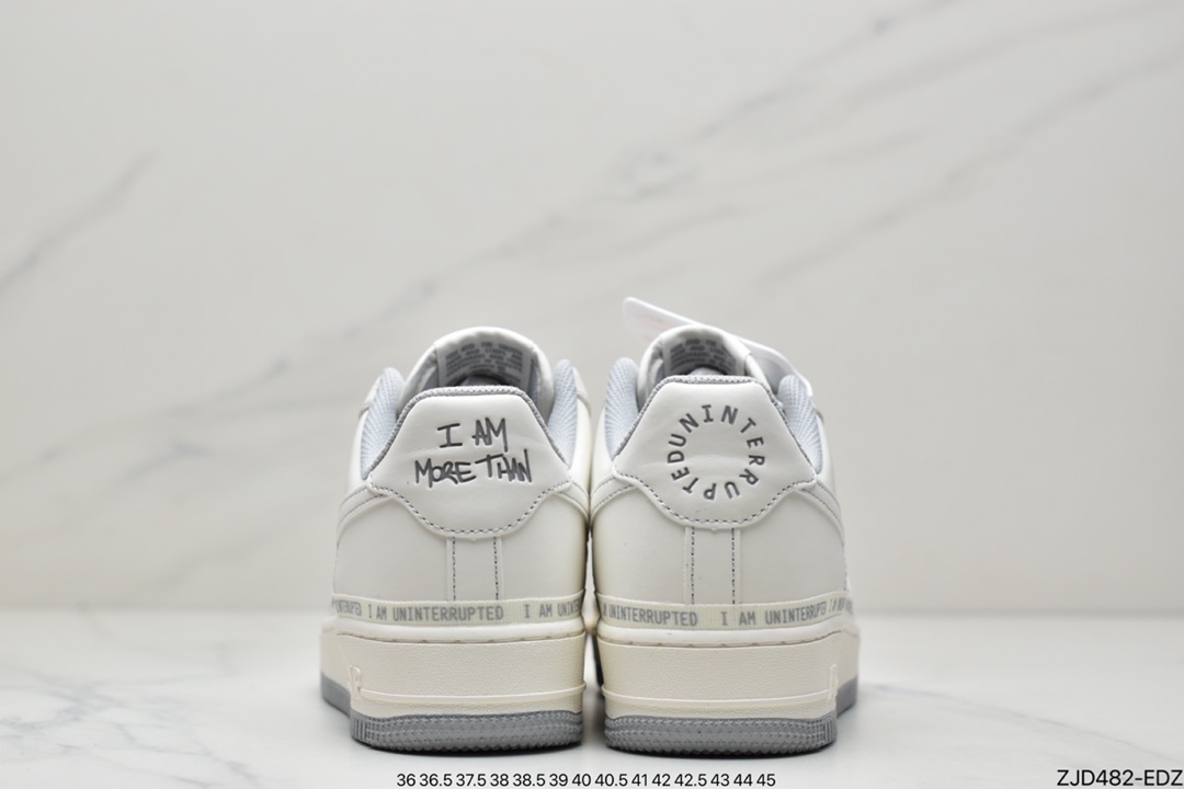 240 公司级耐克Uninterrupted x NIKE Air Forece 1 ”MORE THAN” “米黄签名涂鸦”板鞋 DW8802