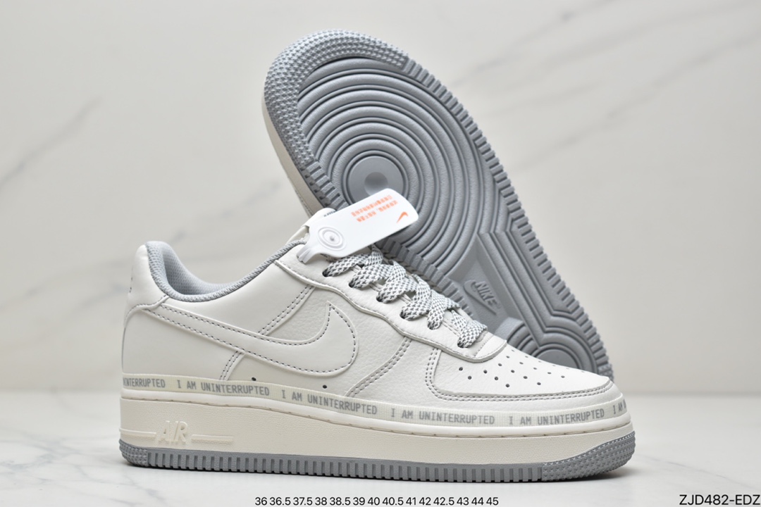 240 公司级耐克Uninterrupted x NIKE Air Forece 1 ”MORE THAN” “米黄签名涂鸦”板鞋 DW8802