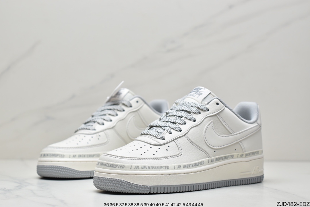 240 公司级耐克Uninterrupted x NIKE Air Forece 1 ”MORE THAN” “米黄签名涂鸦”板鞋 DW8802