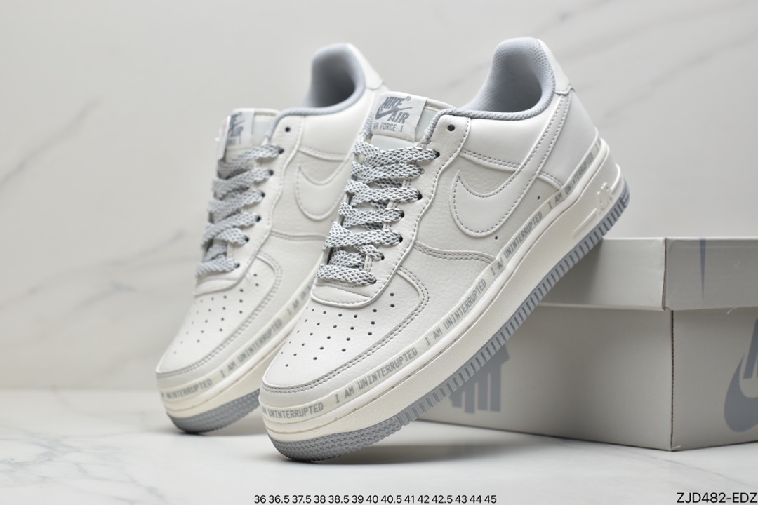 240 公司级耐克Uninterrupted x NIKE Air Forece 1 ”MORE THAN” “米黄签名涂鸦”板鞋 DW8802