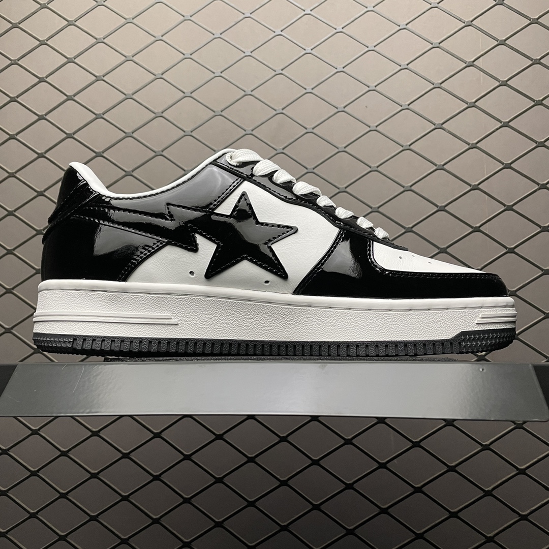 福利特价🔥市售最高品质 纯原版本 Bape Sta To Low 明星同款 猿人头经典漆皮低帮运动休闲板