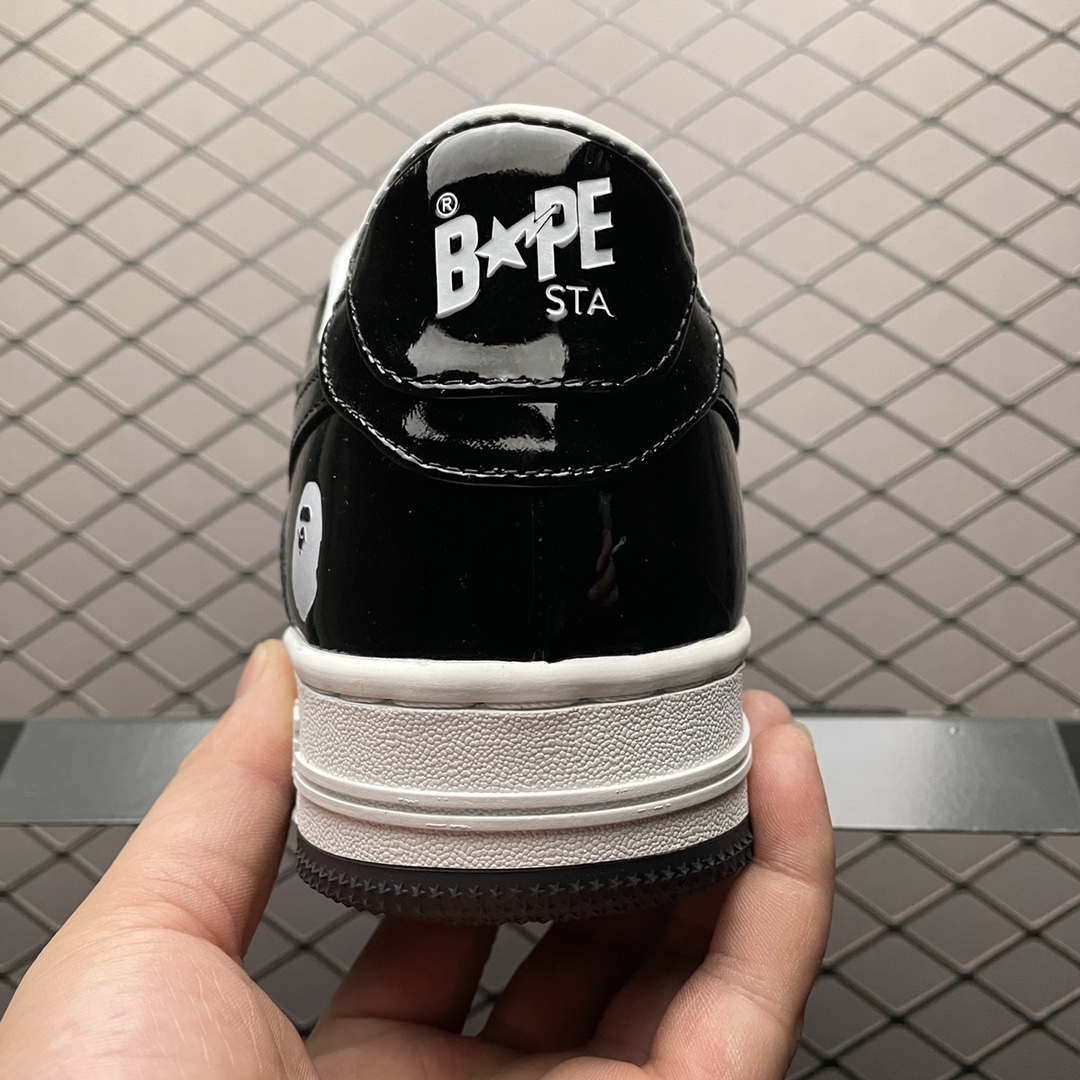 福利特价🔥市售最高品质 纯原版本 Bape Sta To Low 明星同款 猿人头经典漆皮低帮运动休闲板