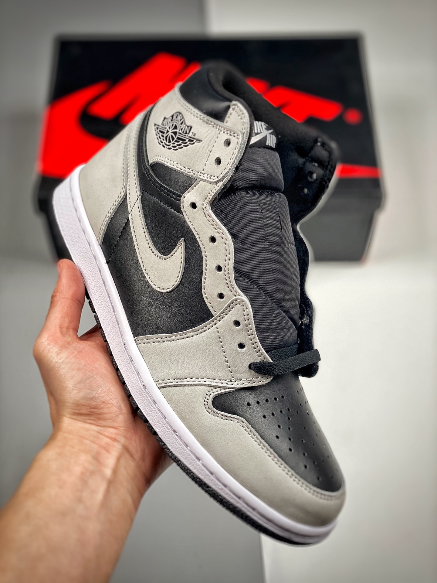 Air Jordan 1 Retro High OG negro/gris, Shadow 2.0, producción original de fábrica grande, el techo de calidad en el mis…