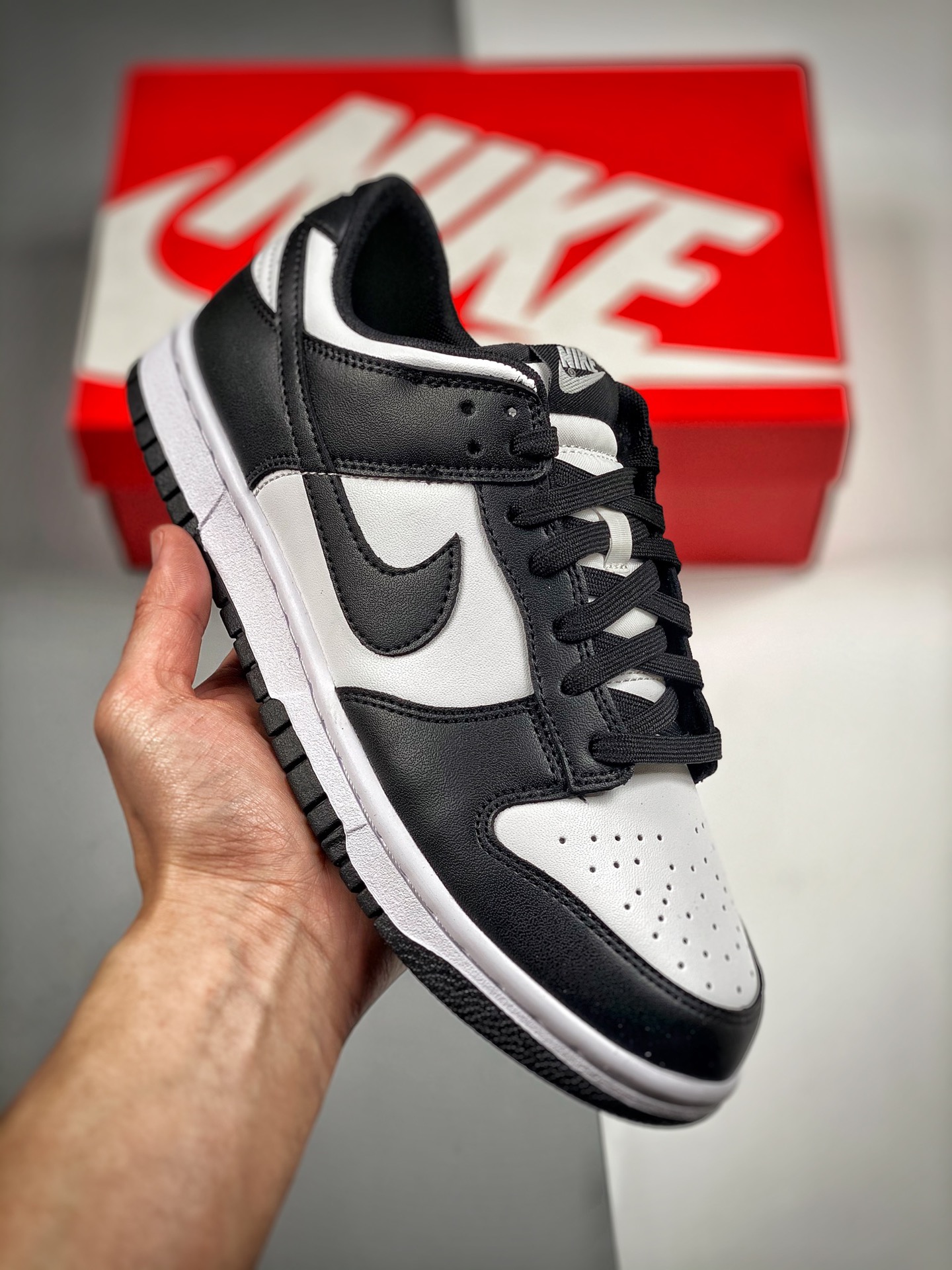 Versión G antigua Panda puro original Nike sb dunk low "white/black" Panda blanco y negro Oreo Material de capa superio…