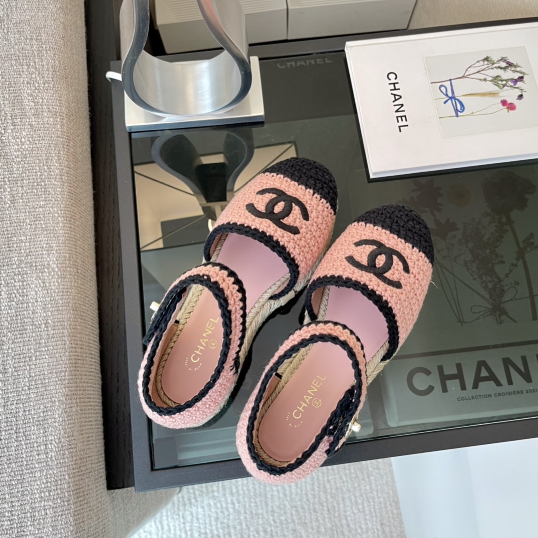 Chanel 23 Resort Espadrille Sandals, Pink & Black Crochet, Sizes 35-40 7 i1646229894 753 5