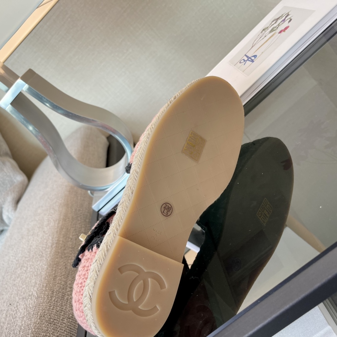 Chanel 23 Resort Espadrille Sandals, Pink & Black Crochet, Sizes 35-40 10 i1646229894 9721 8