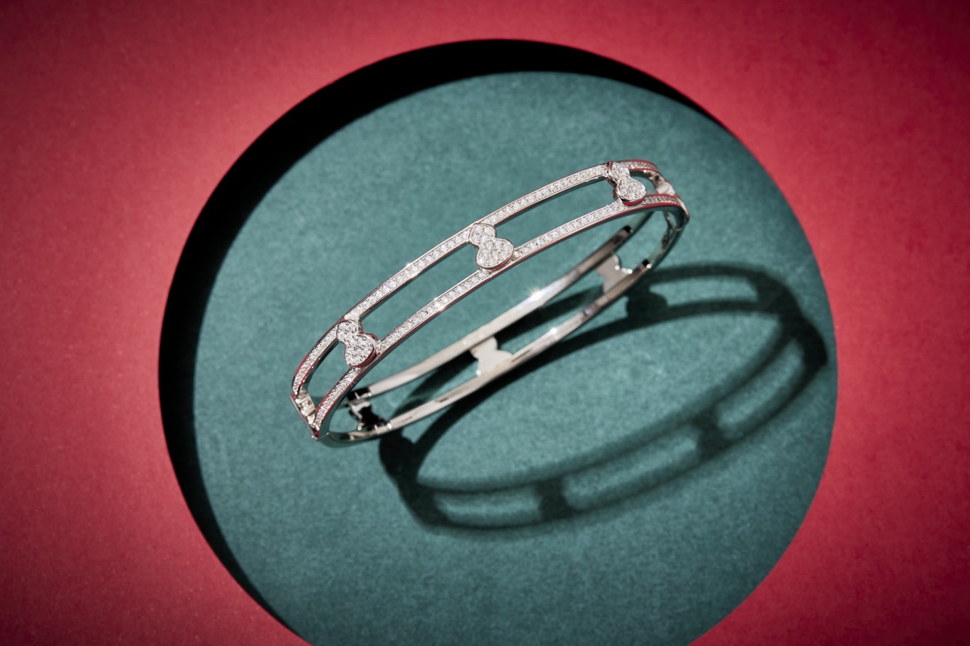 批220 葫芦系列新品，葫芦手镯，S925银材质，，镶嵌八心八箭锆石，18K金电镀 白金 香槟金，尺寸17#