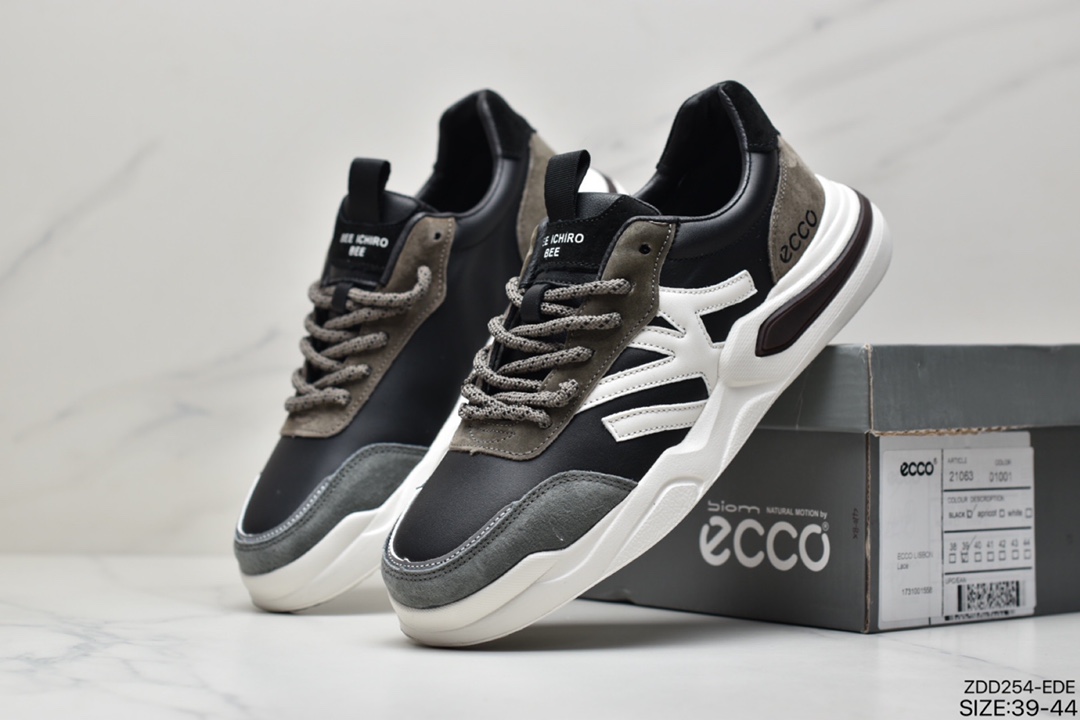 ECCO Men's Classic Longmin Low Top Jogging Shoes ”Dark Gray Navy Blue Black” 2033 01001