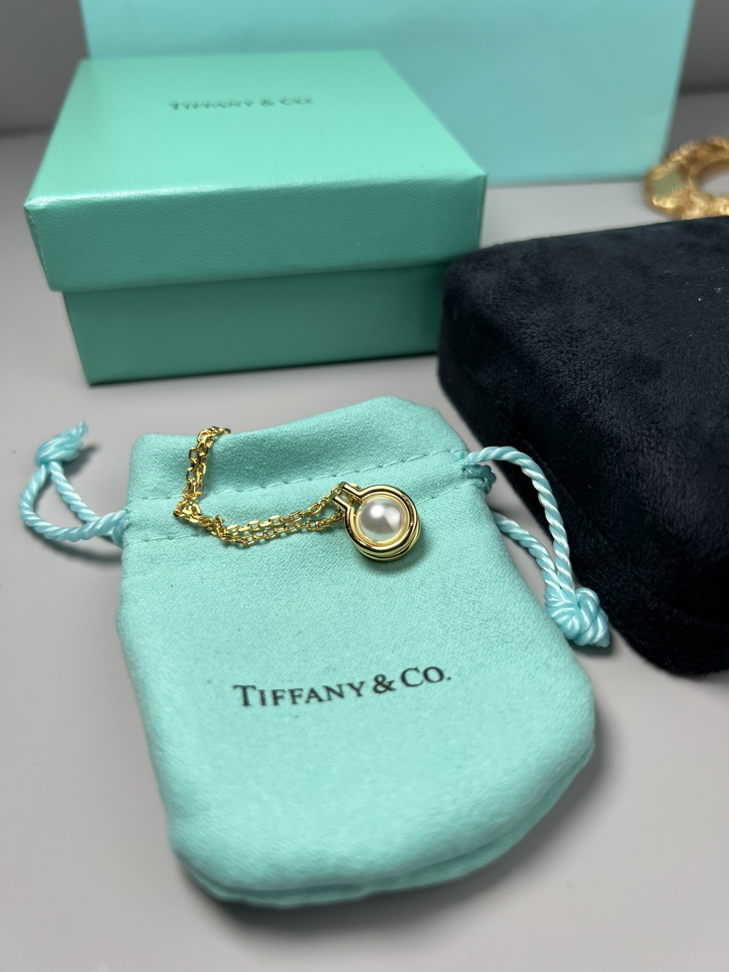 Tiffany & Co. 蒂芙尼 此款圈形项链镶嵌彩虹光泽的珍珠母贝