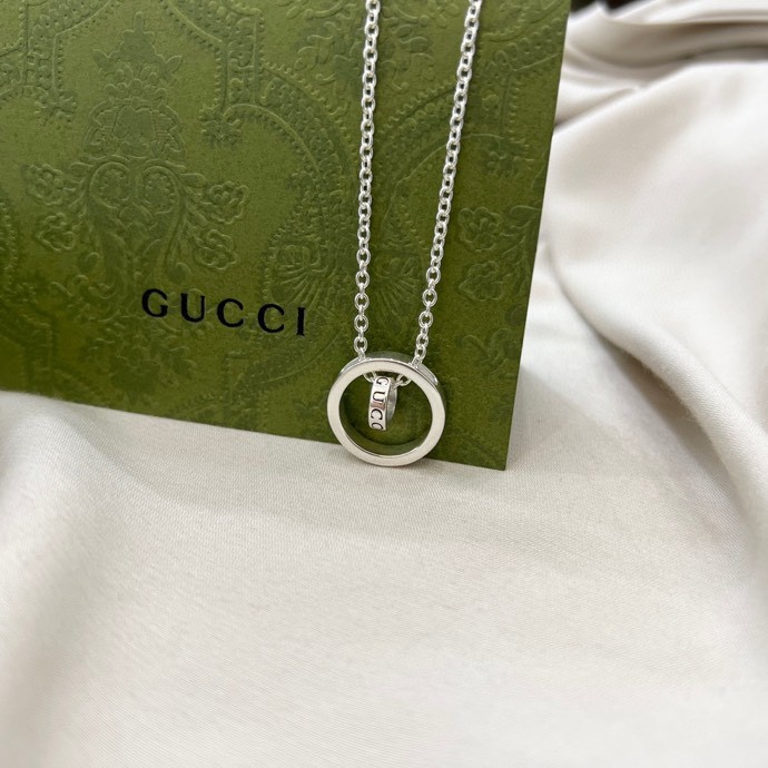 NO:102320,p188Gucci Gucci sterling silver operation double ring necklace size 505cm number P0014, Gucci necklace, gucci, gucci, necklace, pure silver19860909p188Gucci古驰纯银时来运转双环项链 尺寸505cm 编号P0014,古驰项链,gucci,gucci,necklace,pure silver,Jewelry