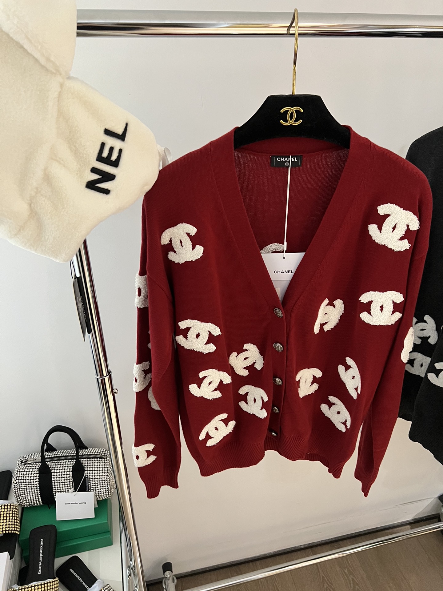 Black  White Chanel Style Cardigan Womens Fashion Coats Jackets and  Outerwear on Carousell