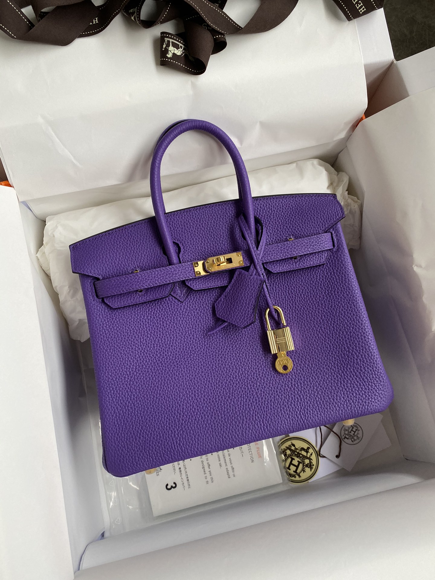 Hermes Birkin Bags Handbags Purple Gold Hardware
