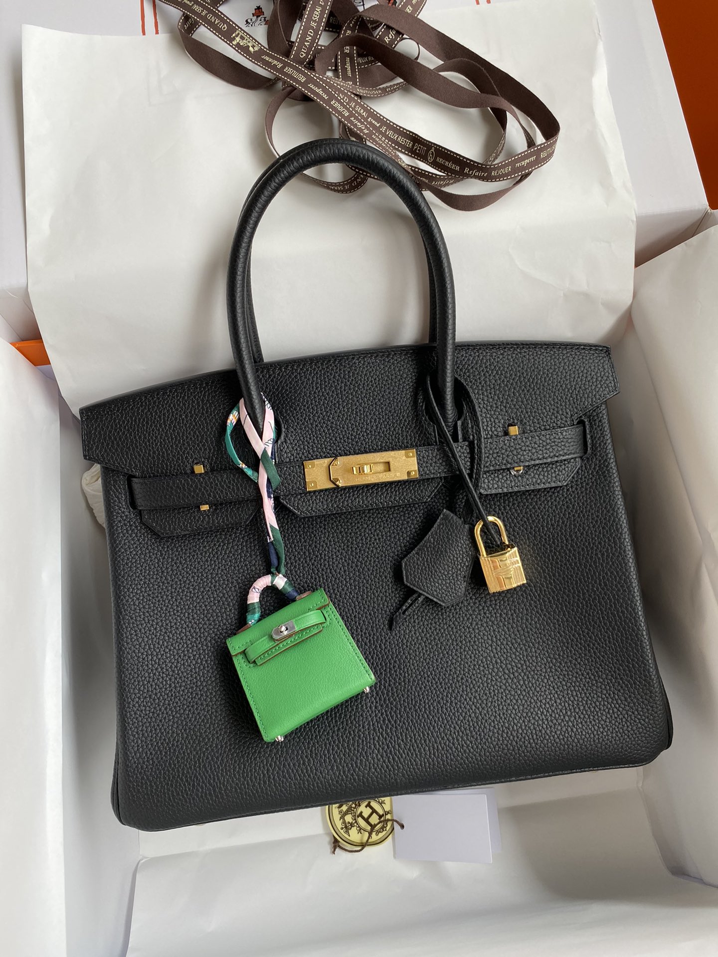 Hermes Birkin Bags Handbags Black Sewing Silver Hardware Calfskin Cowhide