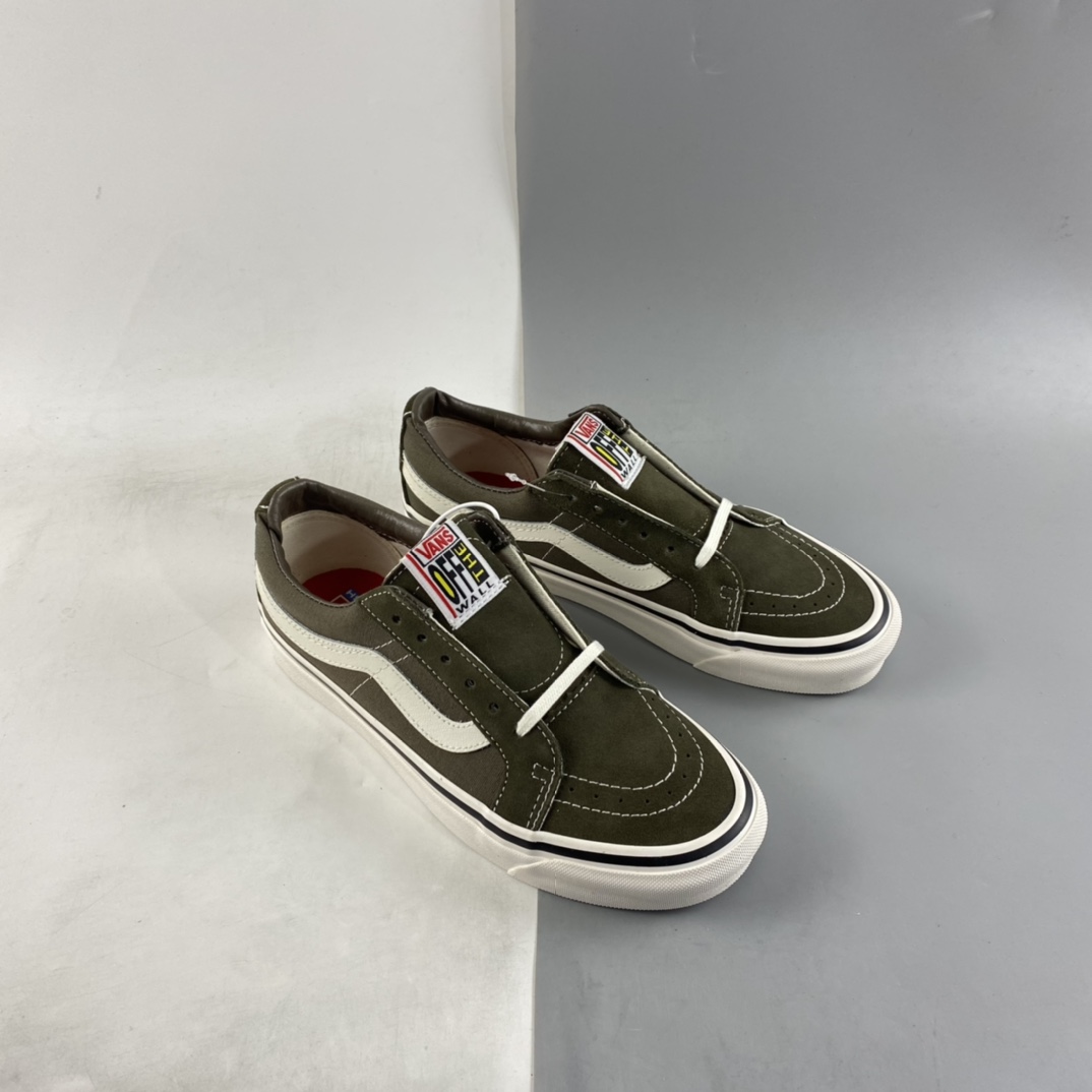 Vans Sk8-Low Reissue S Shawn Yue same army green low-top casual board shoes VN0A4UW12V7