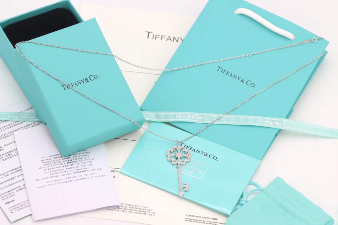 Tiffany & Co. Tiffany&Co. 四瓣心形钥匙项链 925纯银