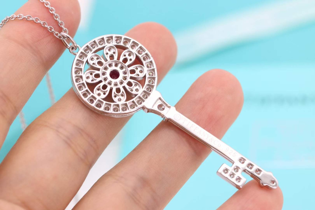 Tiffany & Co. Tiffany&Co. 红钻太阳花钥匙项链 925纯银