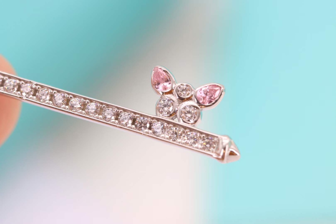 Tiffany & Co. Tiffany&Co. 粉钻四瓣心钥匙项链 925纯银