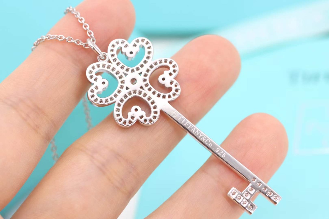 Tiffany & Co. Tiffany&Co. 心形四叶草钥匙项链 925纯银