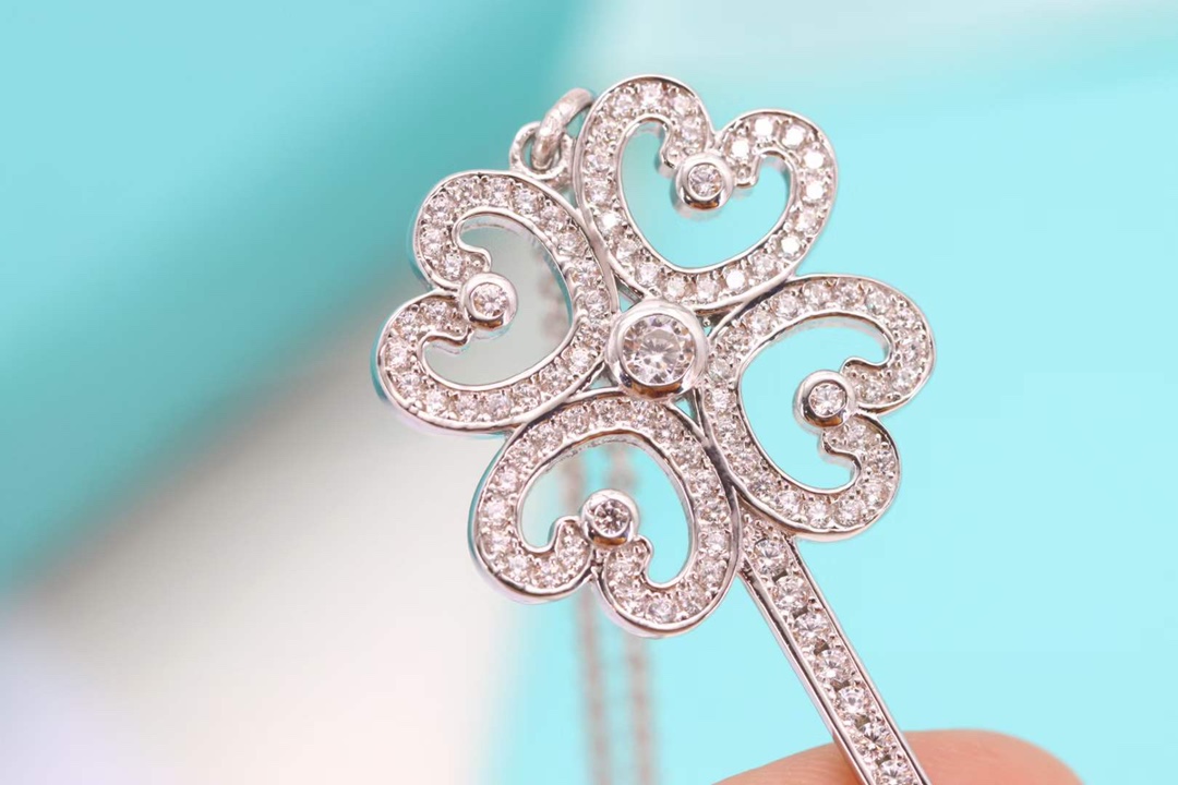 Tiffany & Co. Tiffany&Co. 心形四叶草钥匙项链 925纯银