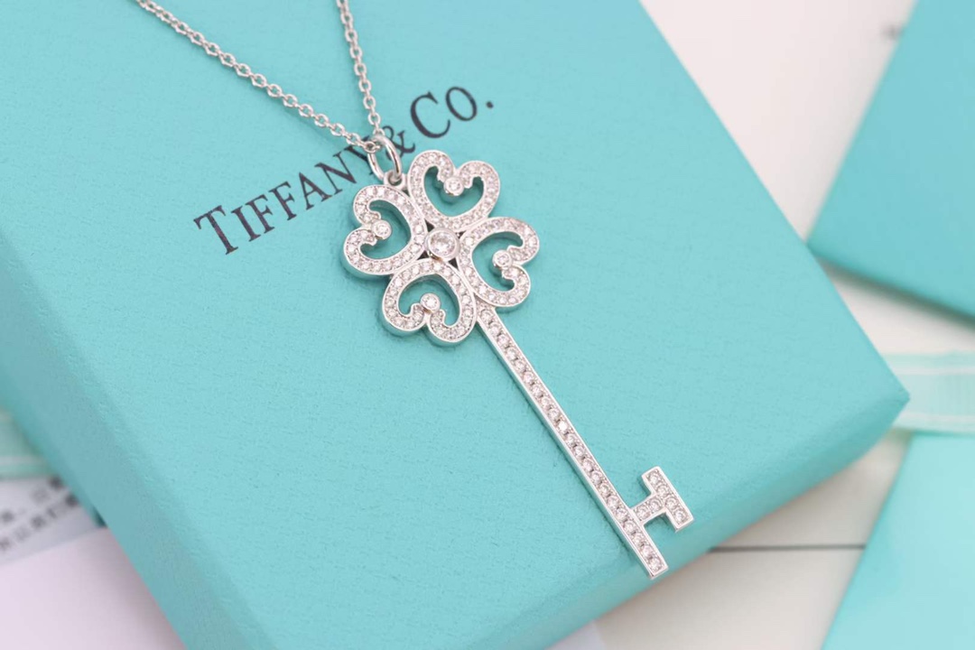 Tiffany & Co. Tiffany&Co. 心形四叶草钥匙项链 925纯银