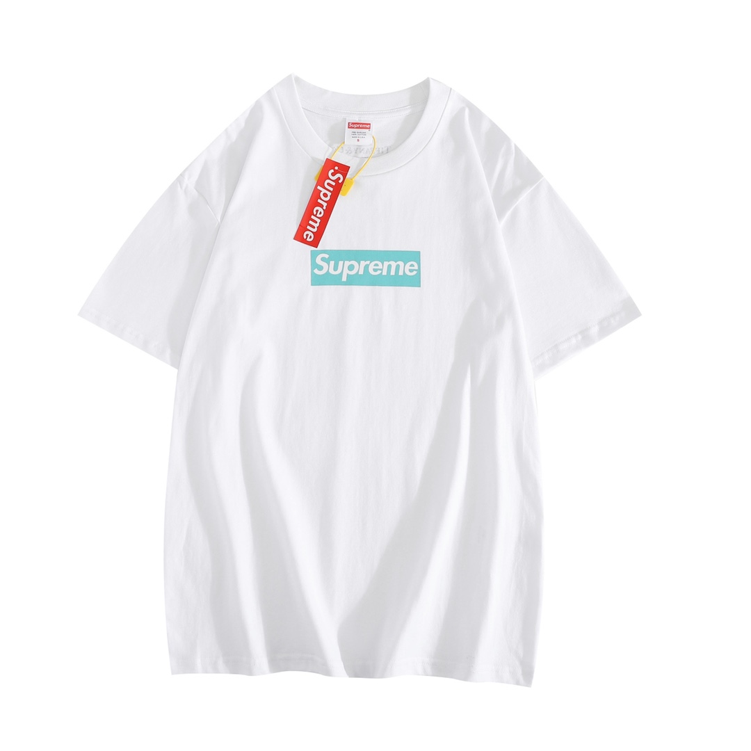 Suprem* 2022新款 Tiffany Co Box Logo Tee 蒂芙尼联名短袖T恤