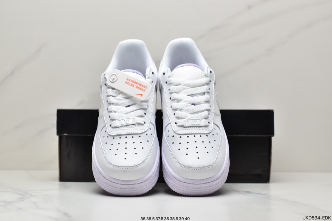 160 公司级Nike Air Force 1 Low 淡葡萄紫 空军一号低帮百搭休闲运动板鞋 CU3449-100