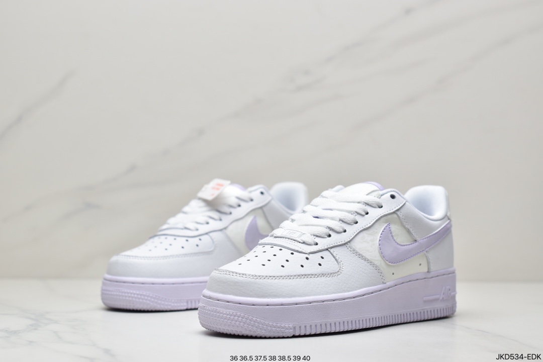 160 公司级Nike Air Force 1 Low 淡葡萄紫 空军一号低帮百搭休闲运动板鞋 CU3449-100