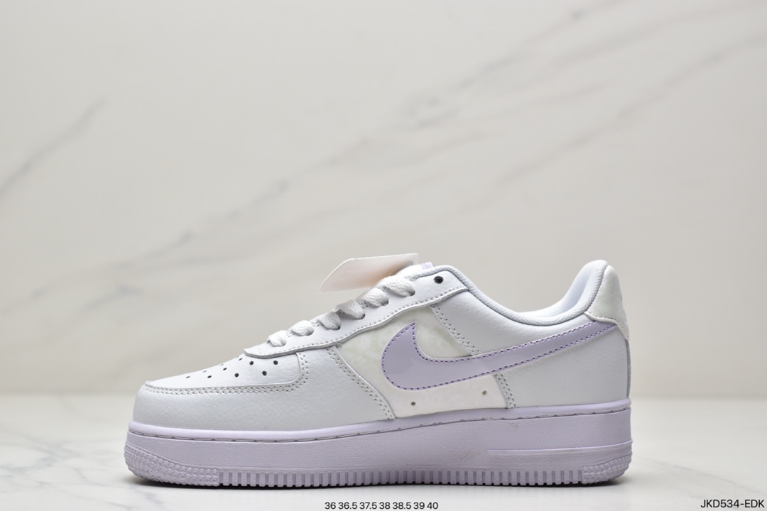 160 公司级Nike Air Force 1 Low 淡葡萄紫 空军一号低帮百搭休闲运动板鞋 CU3449-100